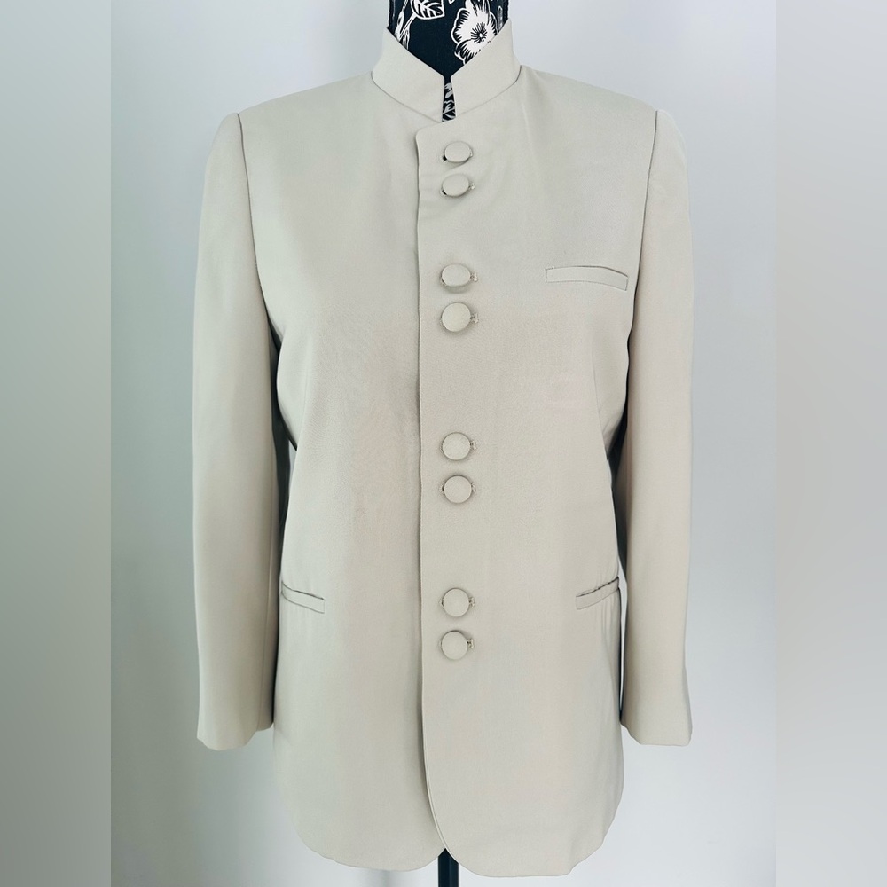 Vintage cream colored Nehru collar jacket